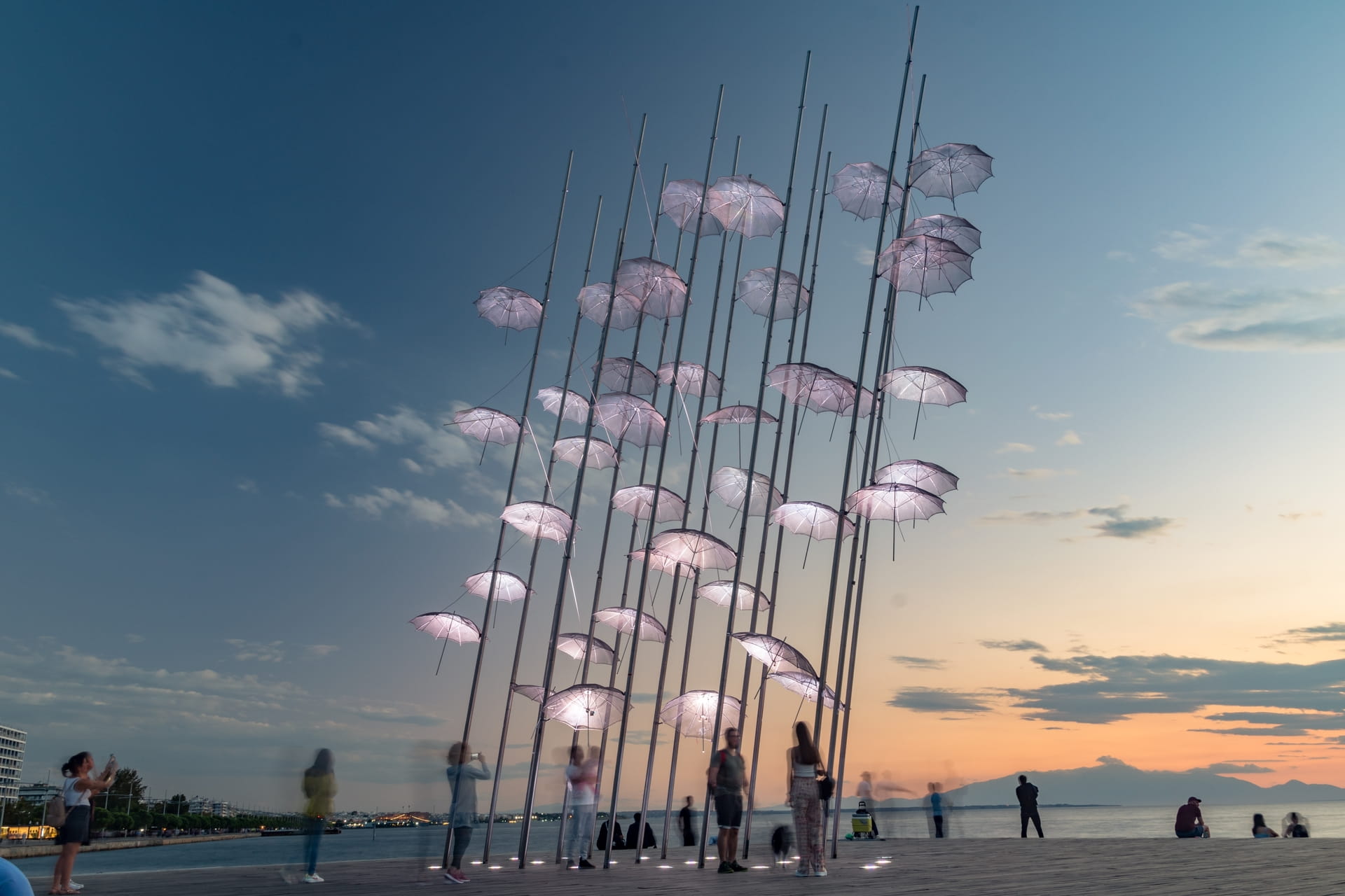 Umbrellas sculpture in Thessaloniki